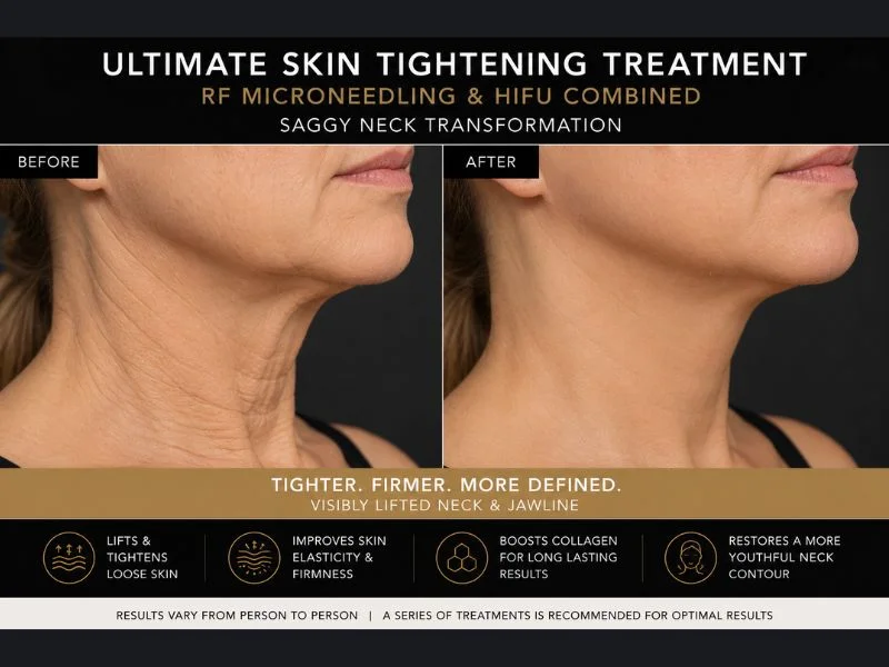 before and after Ultimate skin tightening treatment Birmingham